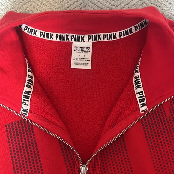 PINK Red Quarter Zip (size s) - Picture 4 of 5